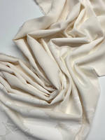 Шелк Vivienne Westwood молочный с белым цветочным принтом