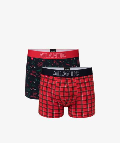 Трусы мужские боксеры (2шт), Atlantic 2GMH-006, темно-синие + красные