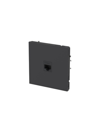 Розетка компьютерная 1-м KANT RJ45 кат.5E без шторки черн. уголь DKC 7012663