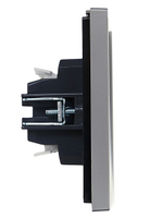 FORTE&PIANO Выключатель 2-клавишный проходной с индикацией 10А FP508 сталь IEK