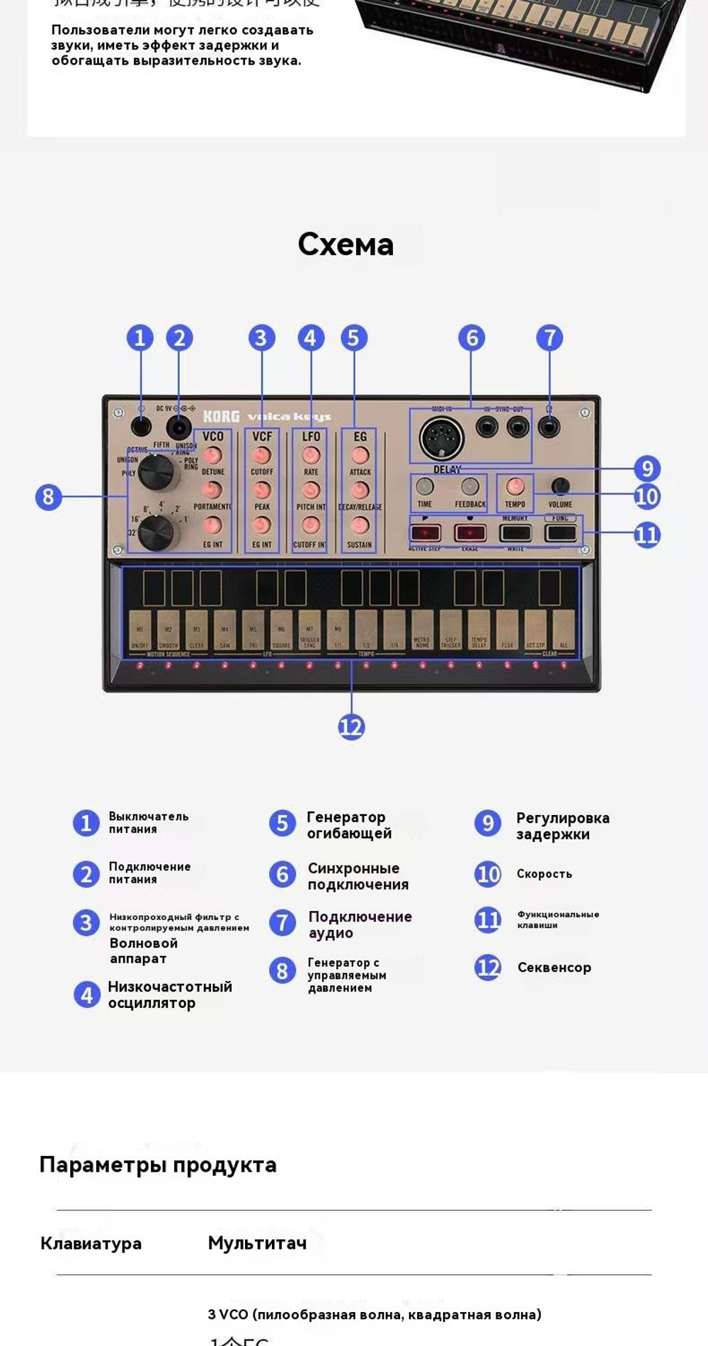 KORG VOLCA-FM2 Тройная полифоническая цифровая FM-система