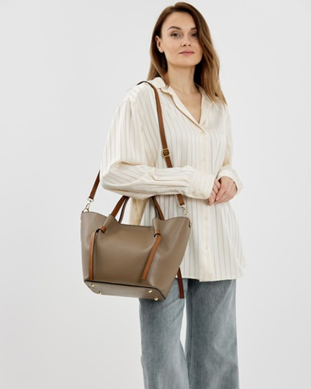 Сумка 525 03 тауп темный/рыжий