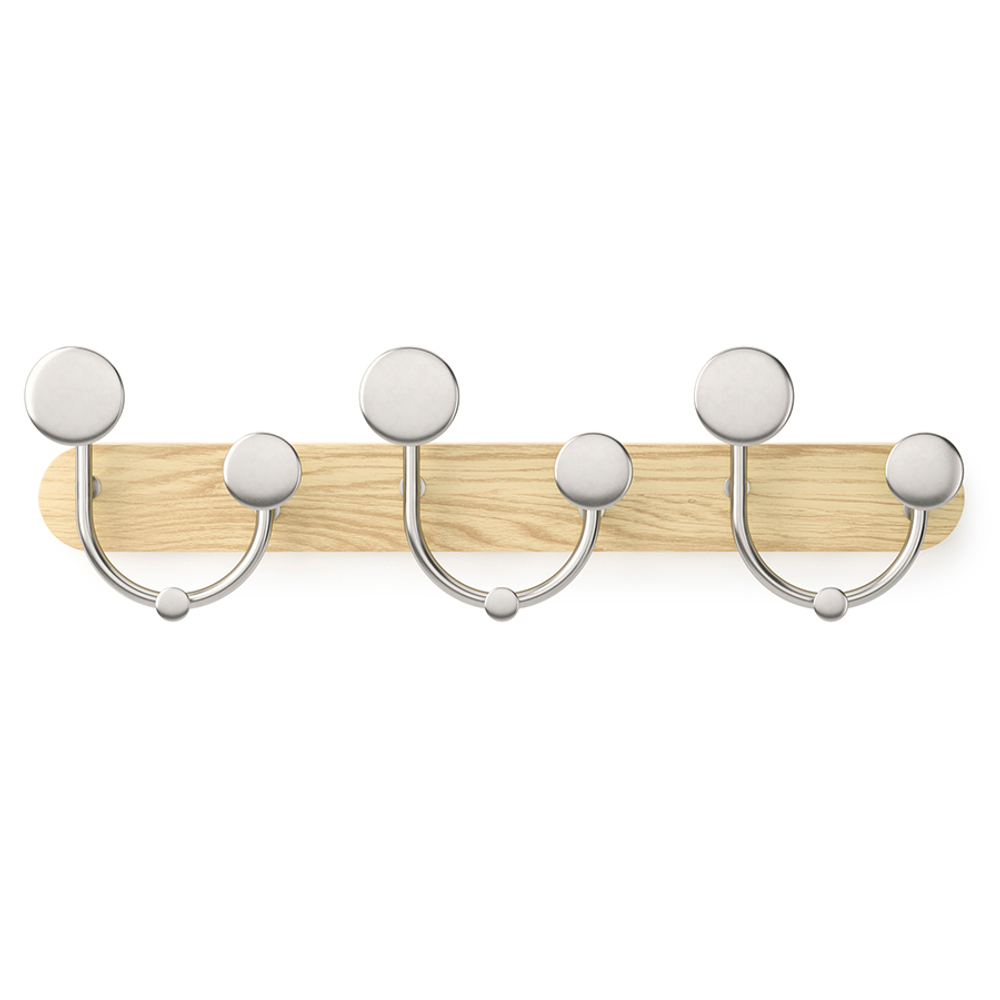 Вешалка настенная melody, натуральное дерево/никель