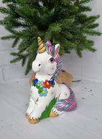 Единорог Радужный фарфоровая игрушка под ёлку