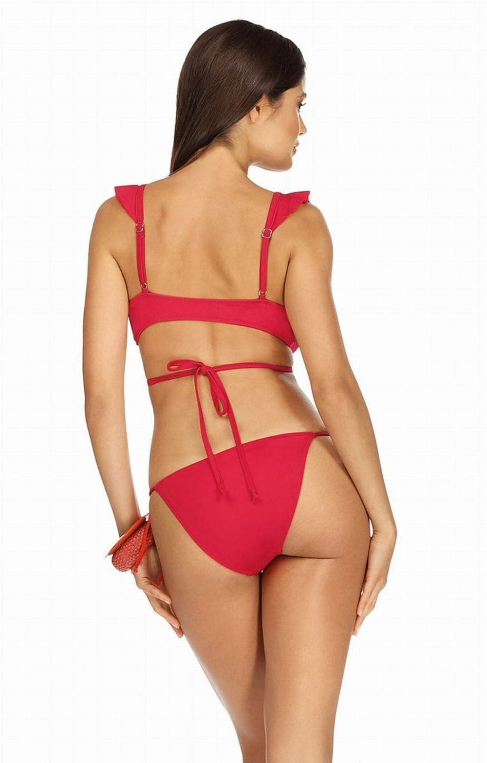 Яркий сексуальный купальник с завязками на спинке (Размер: 75/38) (Цвет: красный)