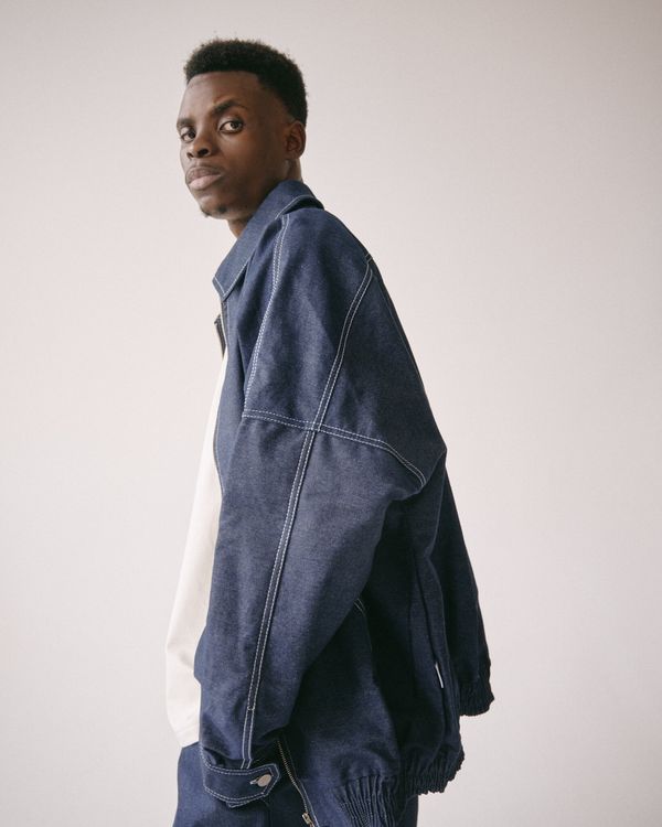 Куртка Zip-Up Shirt Jacket Denim Dark Blue - фото 6