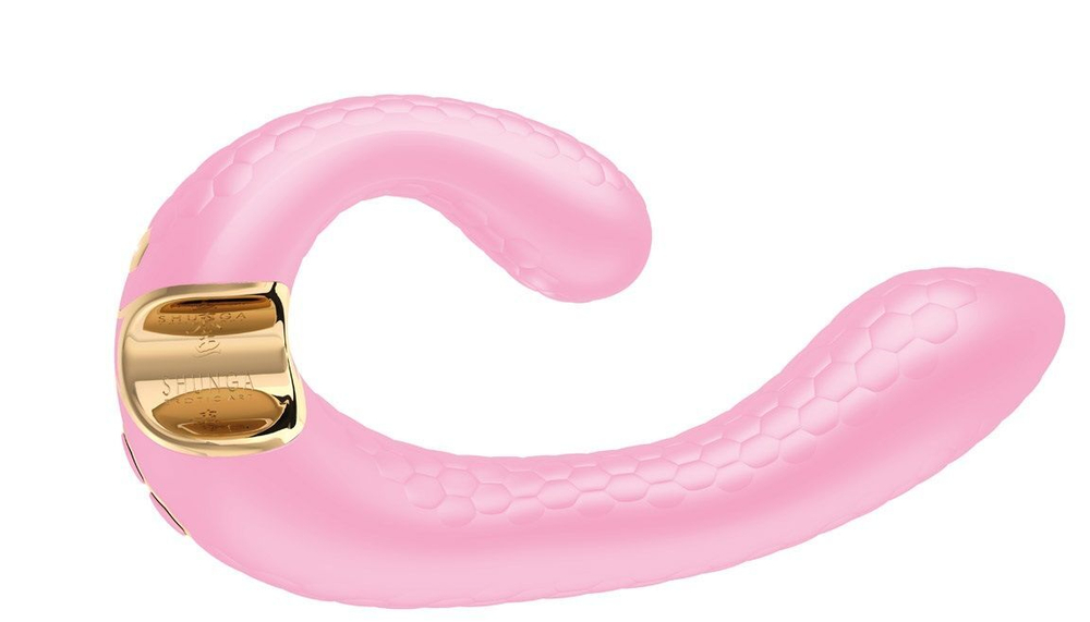 Розовый гибкий вибростимулятор MIYO с двумя моторами - 18,5 см. (Цвет: розовый)