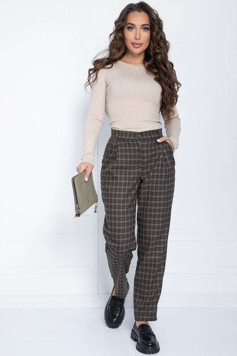 Брюки Леди Гамильтон (серо-коричневые) Б11322 LT Collection