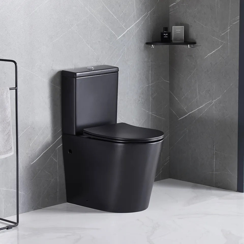 Унитаз SELLA MB напольный, безободковый, черный матовый Ceruttispa CT9865 (605х370х800)