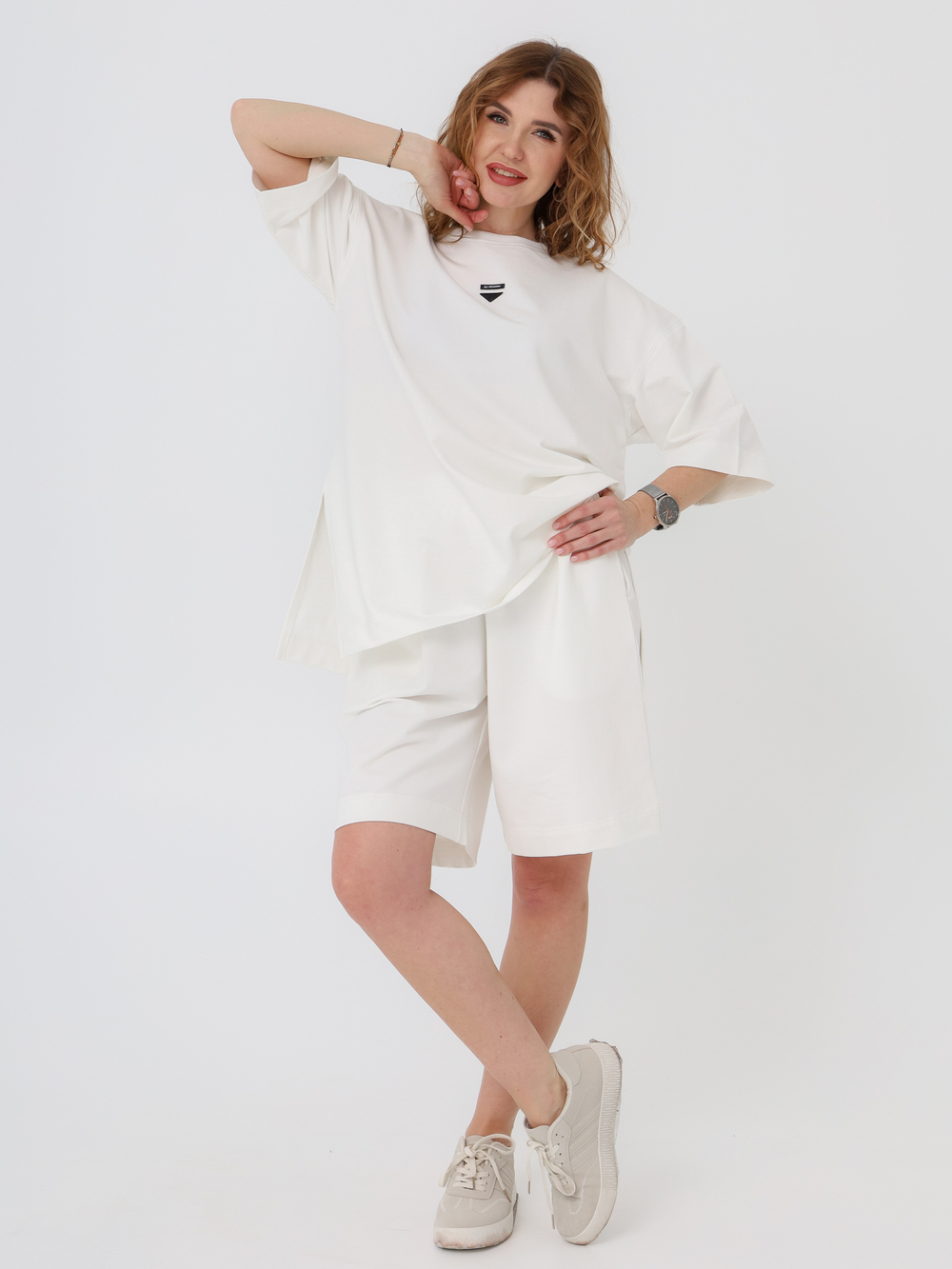 Бермуды трикотажные женские Over, тофу