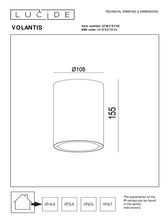 Уличный светильник Lucide Volantis 27107/01/30