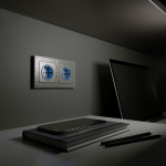 Розетка с подсветкой (серебряный)