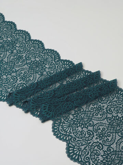 Эластичное кружево изумруд ширина 22 см