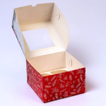 Коробка для 4 капкейков с окном «С Новым годом», 16×16×10 см