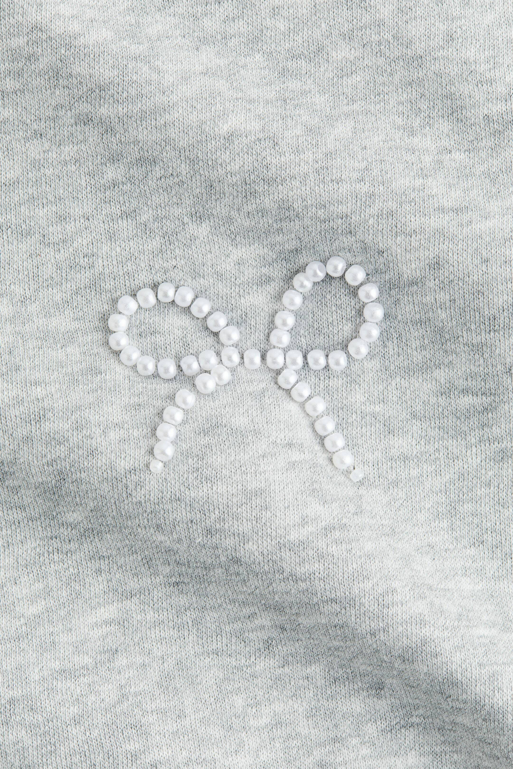 H&M Толстовка с вышивкой, светло-серый меланж