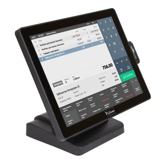 Сенсорный монитор POScenter EVA-150 (15&quot;, 1024х768, VGA, P-CAP touch - USB_N, MSR_JPOS, 3м кабели VGA/USB/питание) черный