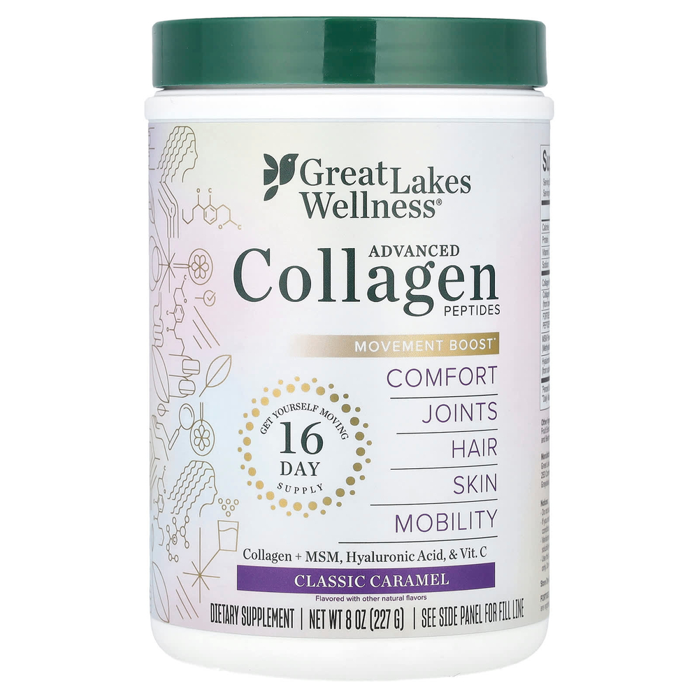 Great Lakes Wellness, Advanced Collagen Peptides, классическая карамель, 227 г (8 унций)
