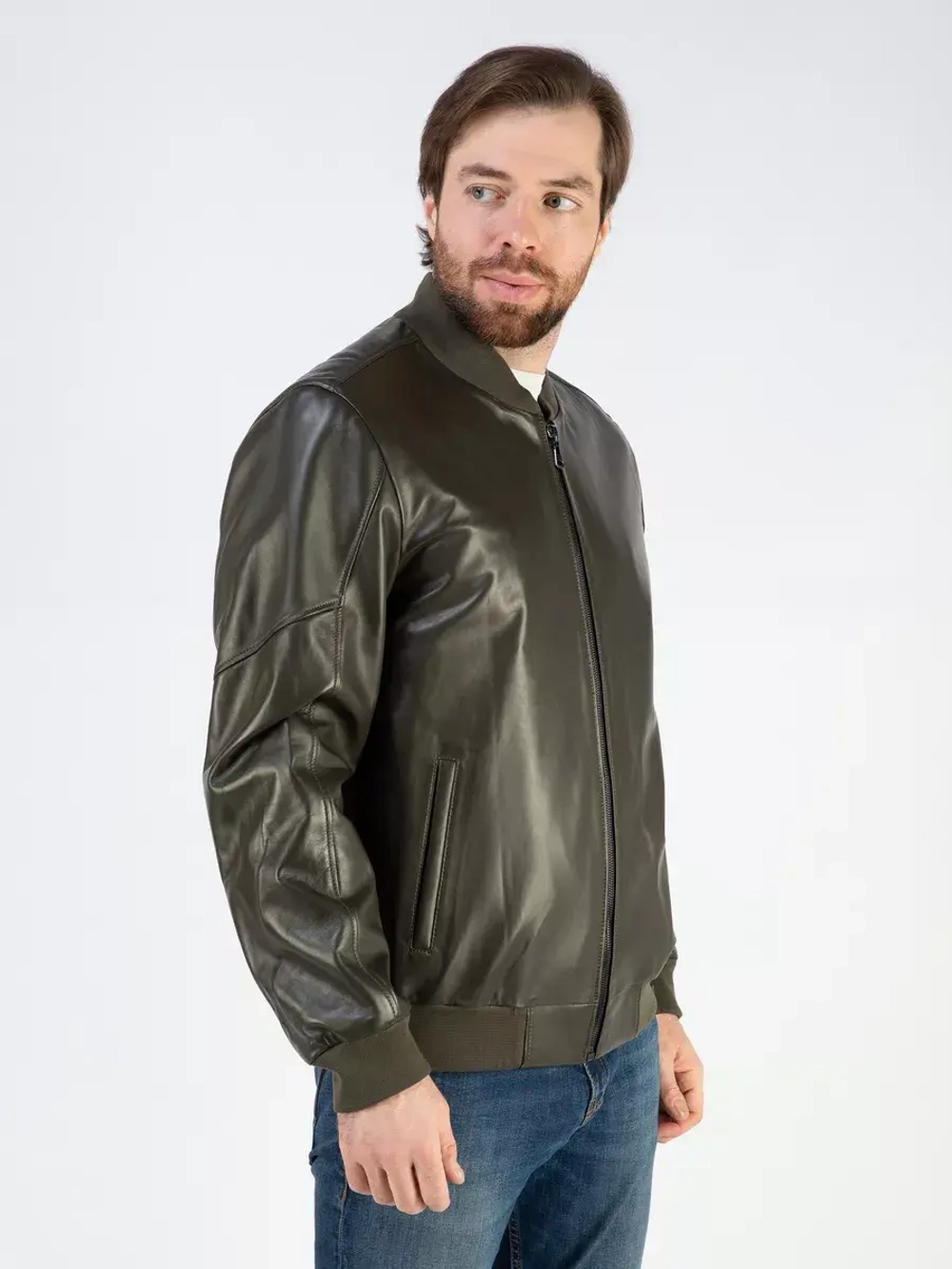 Кожаная куртка демисезонная Турция бомбер