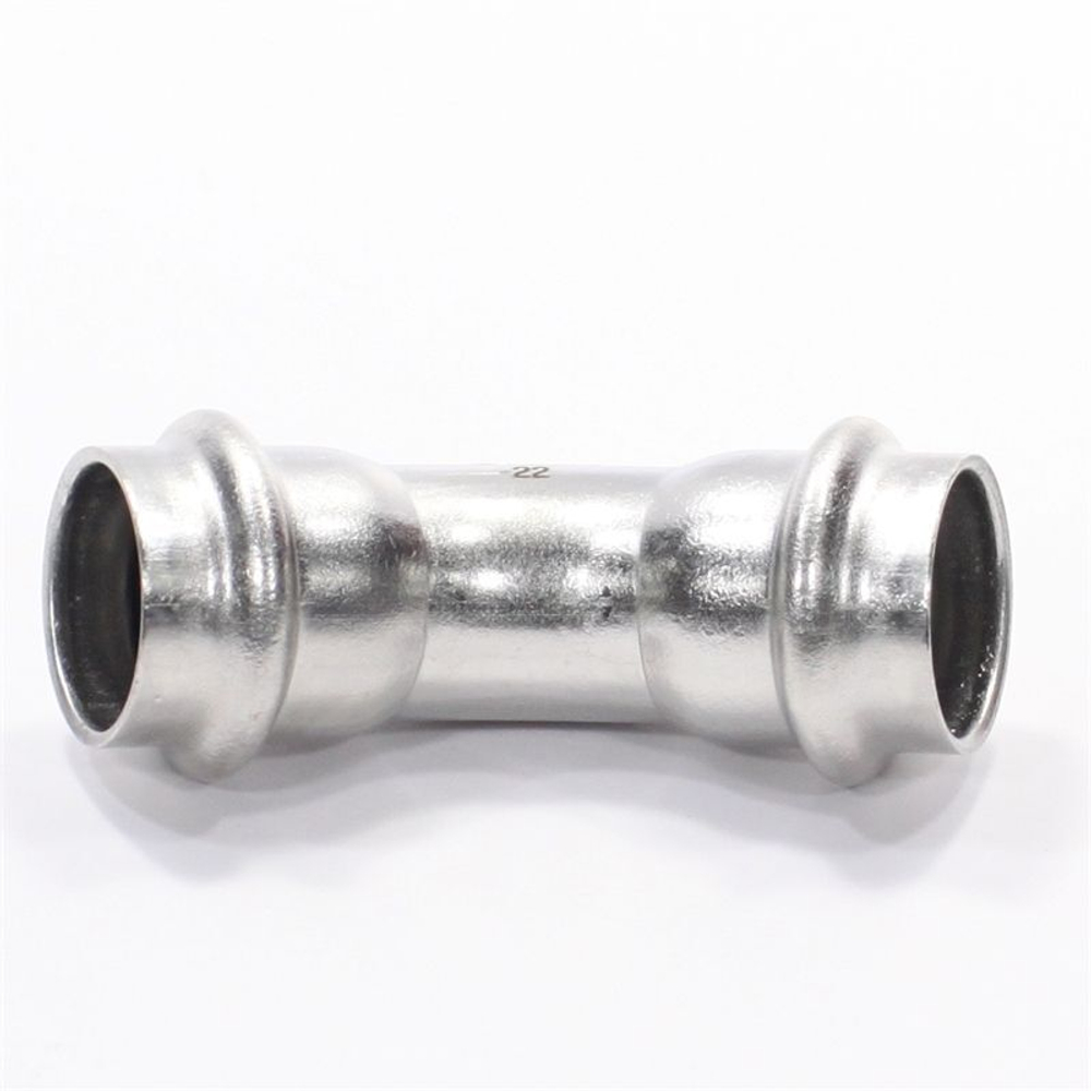 Отвод 45° 22-22, WAAG Heavy Inox, пресс-пресс, сталь нержавеющая