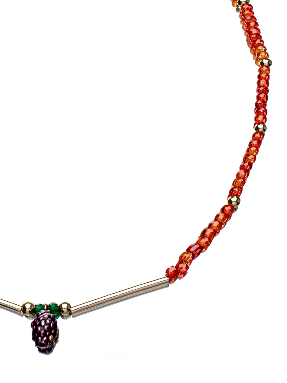 Чокер Удовольствие (Циркон, кулон Ежевика с эмалью)