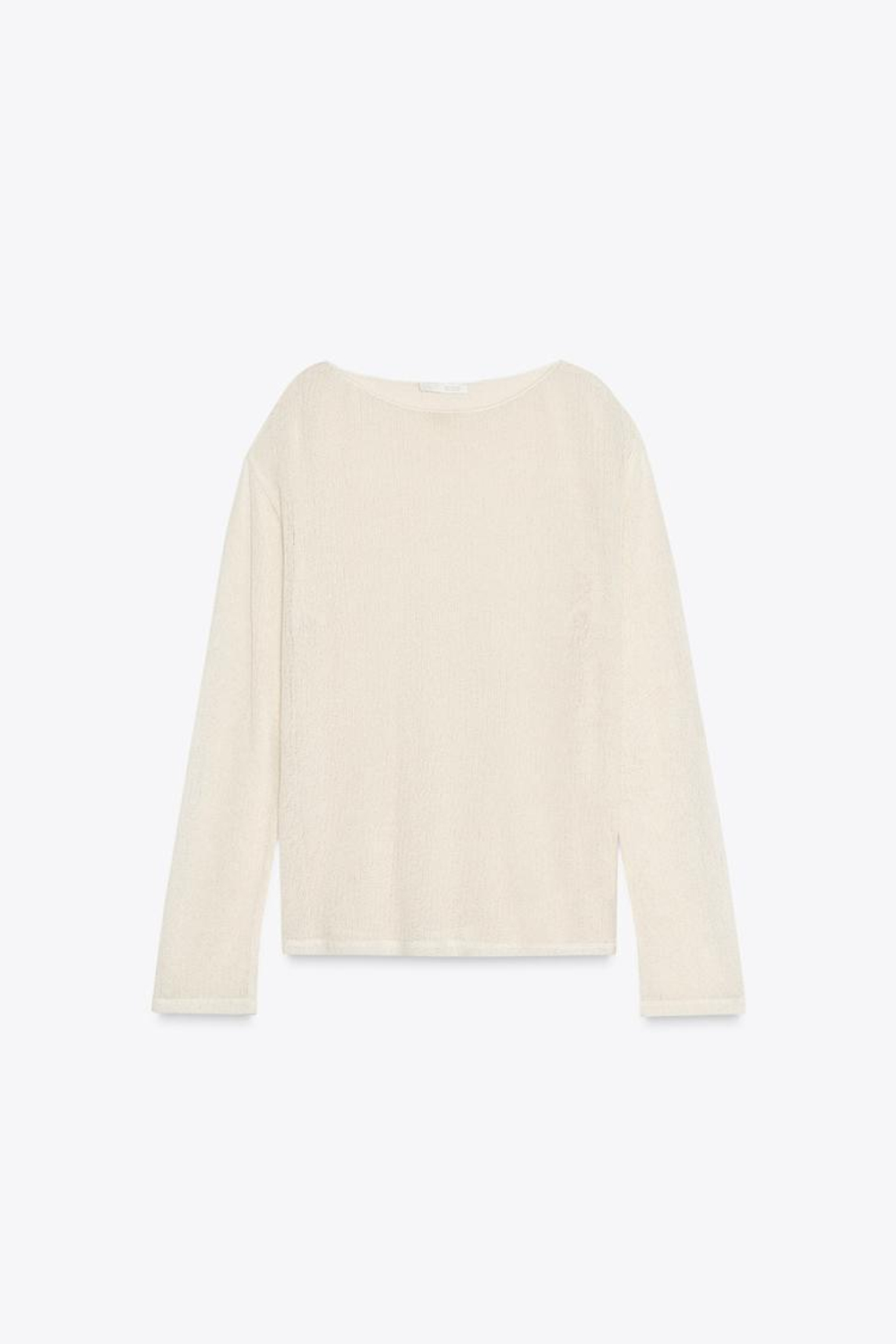 ZARA СВИТЕР В СТИЛЕ РУСТИК, ЭКРЮ