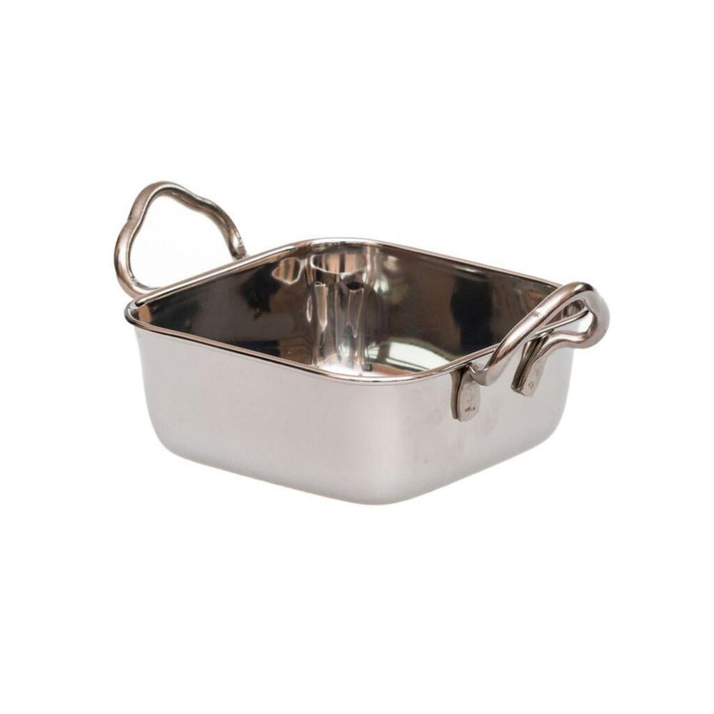 Сковорода для подачи 11,5*11,5 см h4,6 см 460 мл квадратная нерж. 2 ручки P.L. Proff Cuisine