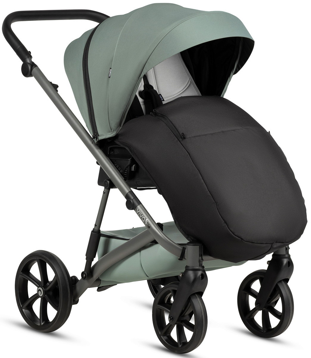 Детская коляска Tutis Viva 6 Plus Essential 4 в 1 с автокреслом Beno Beige и базой 1612039 Sage