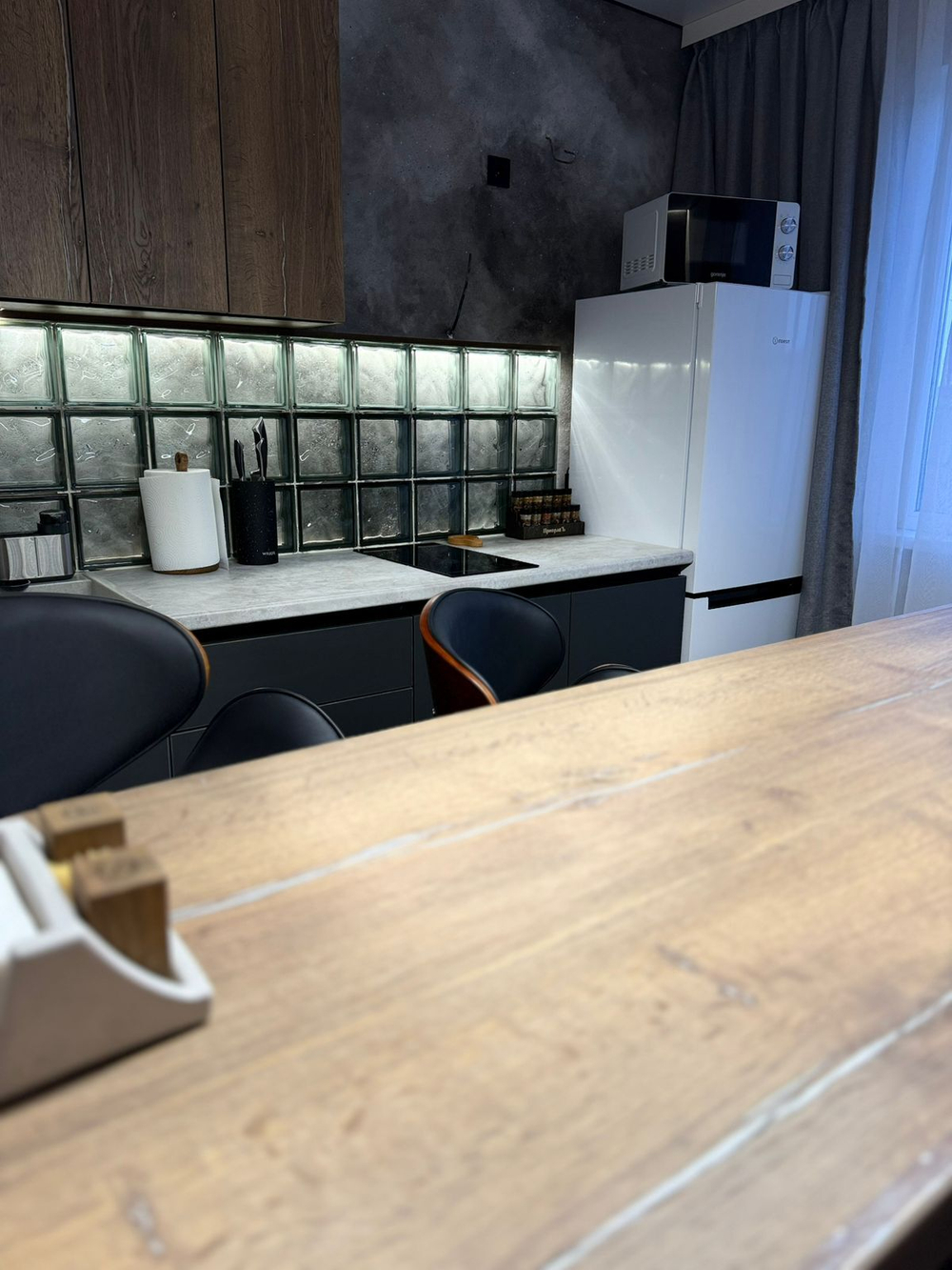 Стеклоблок волна графит окраска в массе Vitrablok 19x19x8