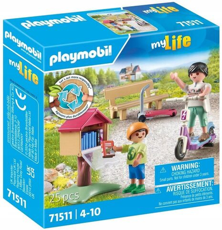 Конструктор Playmobil my Life - Обмен книгами, открывайте интересные истории в книжном шкафу - Плеймобиль 71511