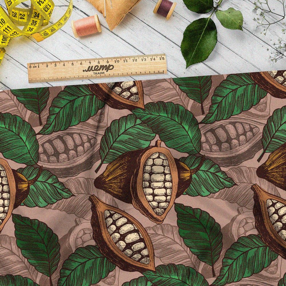 Ткань шелк Армани какао-бобы