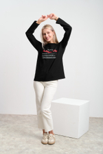 Лонгслив женский черный "Дом там где..."