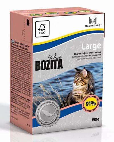 Bozita 190г. Кусочки Лосося в желе для Кошек Крупных пород (Feline Funktion Large)