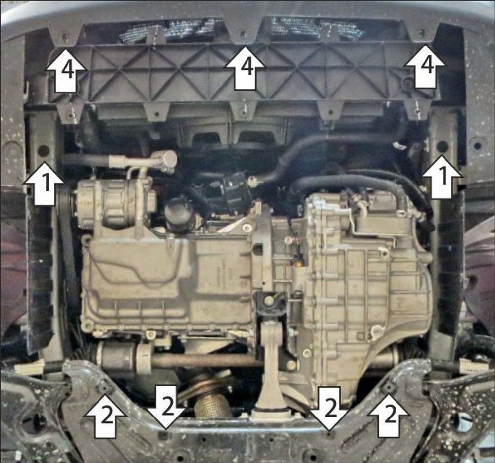 Защита стальная 1,5 мм Д, КПП Changan UNI-T с 2020г MOTODOR.57206
