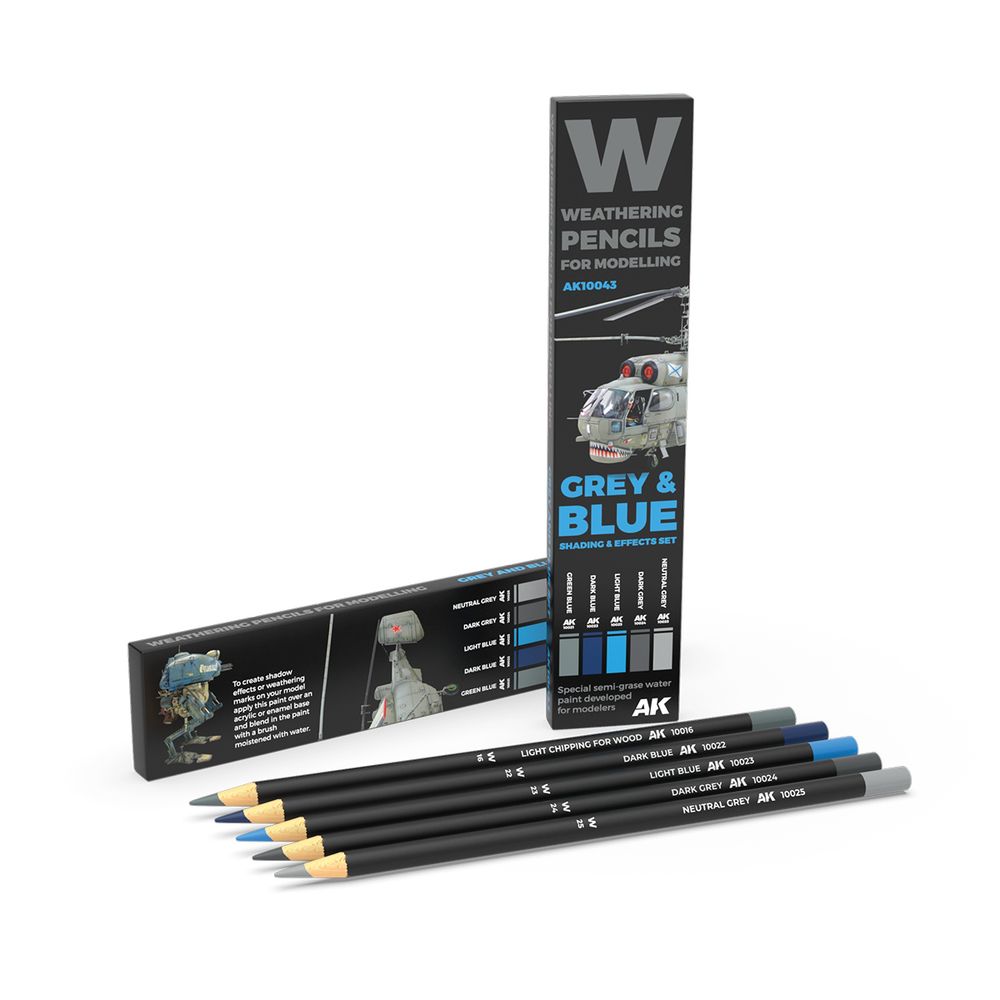 Weathering Pencils Grey &amp; Blue effects set
