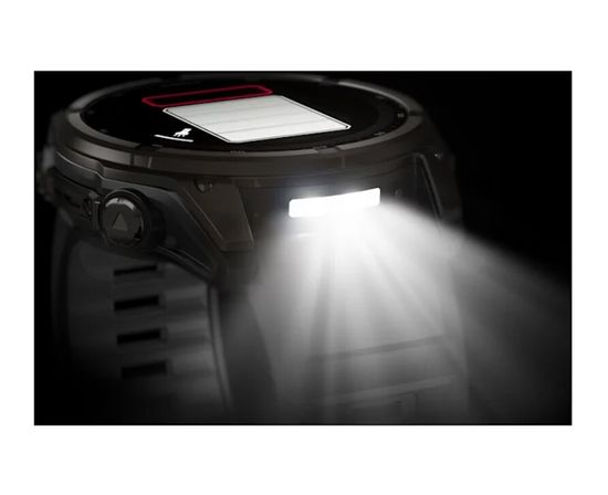 Умные часы Garmin Fenix 8, 51 мм, Solar, Sapphire Carbon Gray DLC Titanium with Black/Pebble Gray Silicone