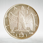 Italy 1 Lira 1939 R "Victor Emmanuel III - Eagle and Fasces", AU