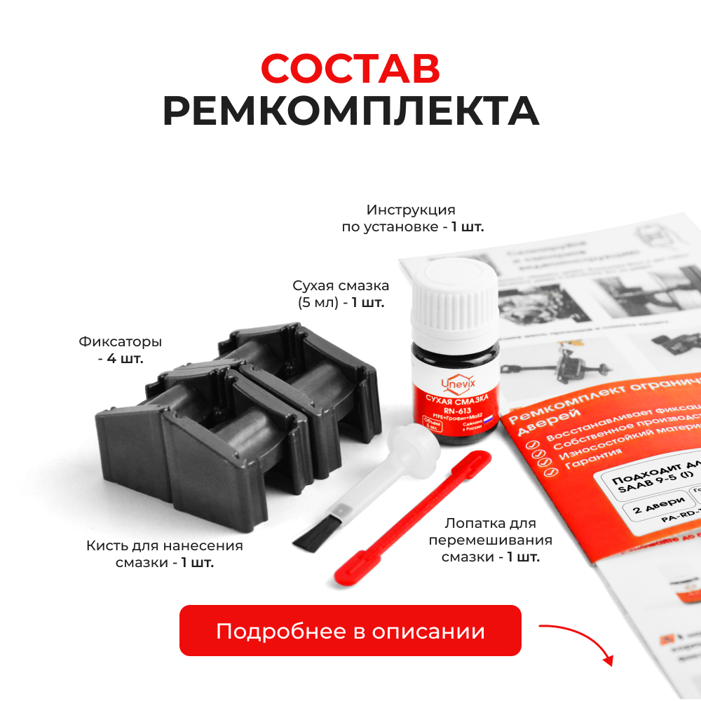 Ремкомплект ограничителей дверей SAAB 9-5 (I) YS3E (2 двери, тип 51) 1997-2010