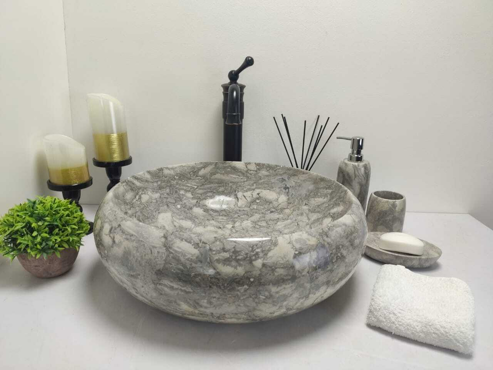 Раковина из мрамора Donut Doreng Grey DM-60251 45*45*15