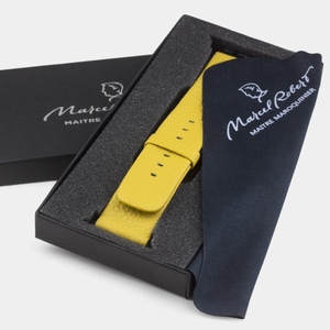 Ремешок для Apple Watch 40/41/42 mm из кожи теленка, желтого цвета