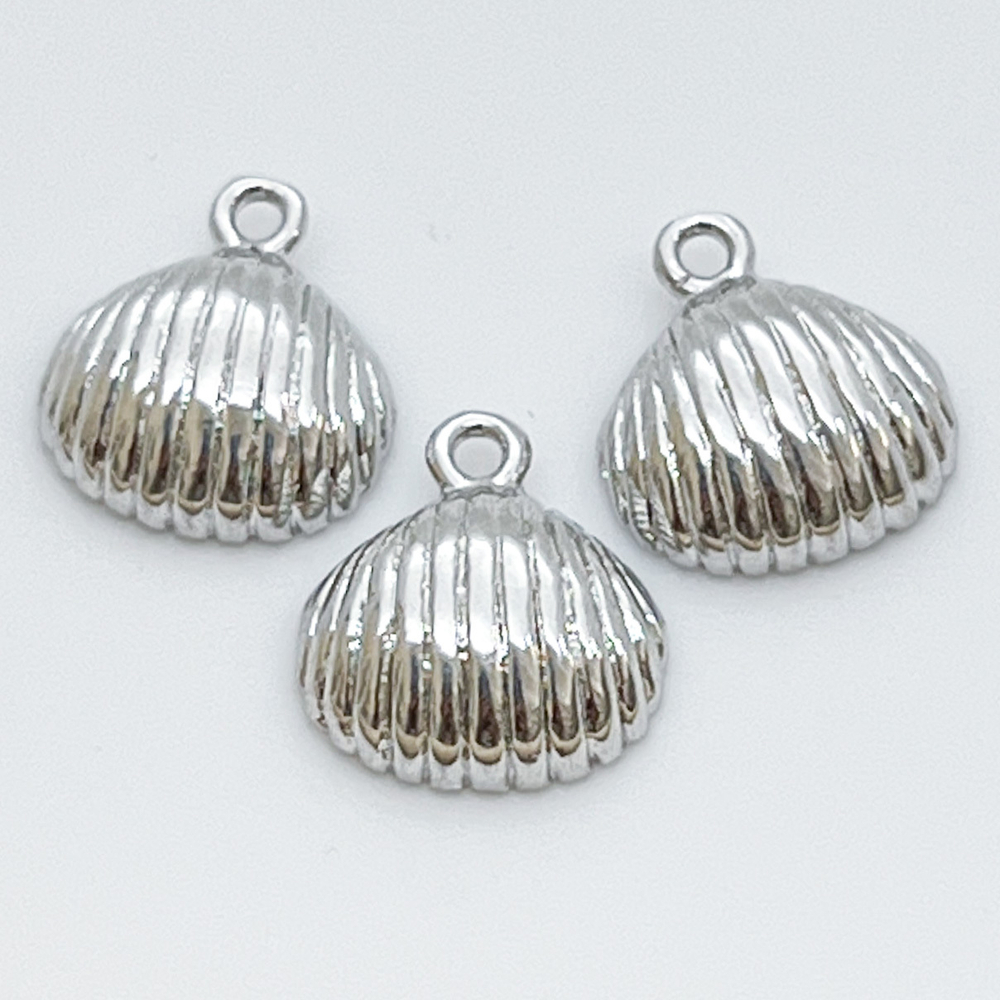 Подвеска Ракушка, цвет серебро, размер 13*12 мм, цена за 1 шт