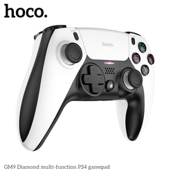 Геймпад HOCO GM9 multi-function PS4 gamepad, беспроводной, черно-белый