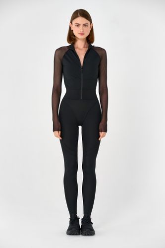 Комбинезон с поддержкой 10 см легинсами и длинными рукавами из сетки