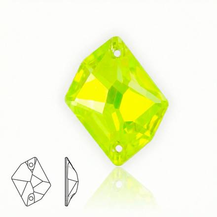 Стразы пришивные из стекла, цвет Neon Yellow, форма Cosmic