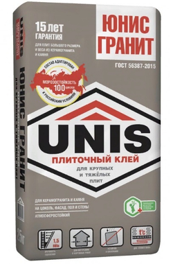 Клей д/плитки ЮНИС Гранит 25 кг
