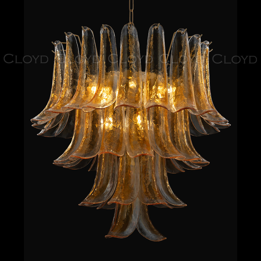 Люстра Cloyd AZORES-C C10 / Ø65 см - латунь светл. - янтарное стекло (арт.11653)