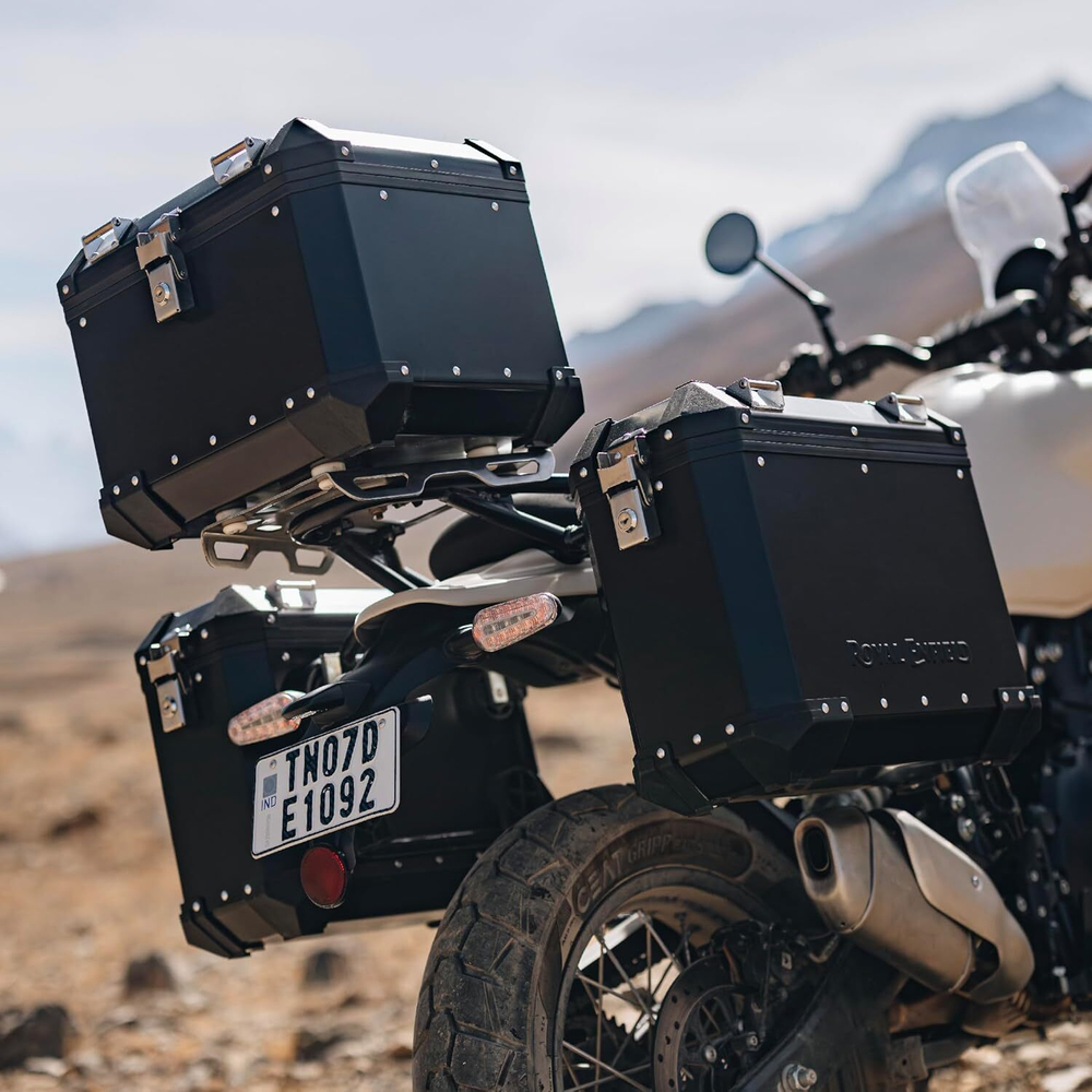 Кофры боковые алюминиевые Royal Enfield "Adventure", черные - 1990276