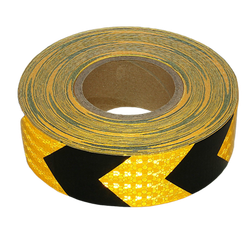 Светоотражающая лента жёлто-чёрная (стрелка) 50 мм х 45 м