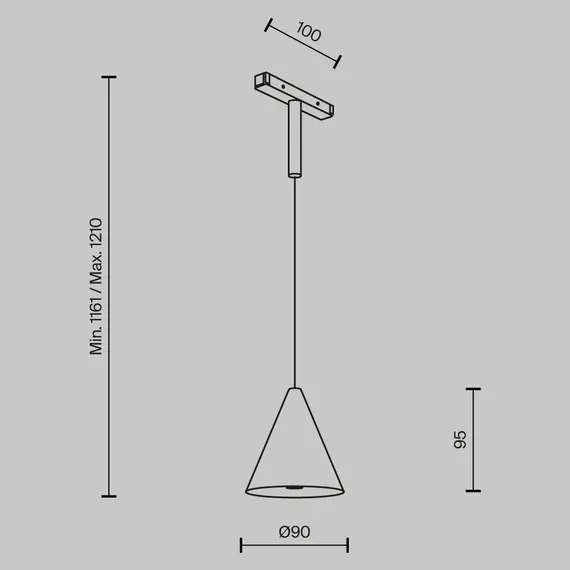 Трековый подвесной светильник Коно / Cono Basity 3000K/6000K 5Вт 36° Technical tr182-1-5wtw-m-b