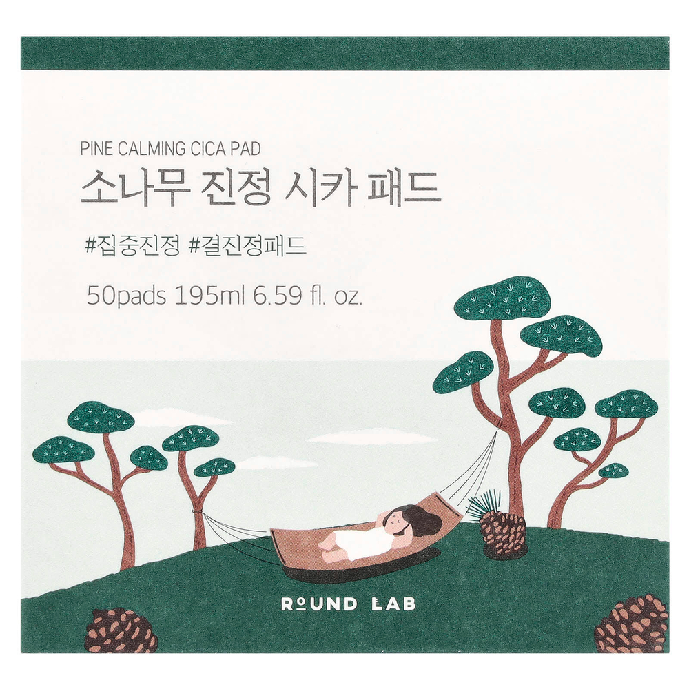 Round Lab, Pine Calming CICA Pad, 50 подушечек, 195 мл (6,59 жидк. Унции)