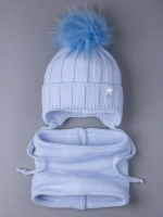 Шапка для девочки зимняя вязаная и снуд